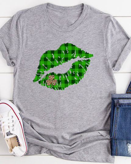 Shamrock Lips T-Shirt-0