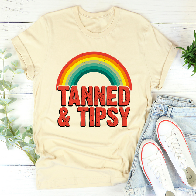 Tanned & Tipsy T-Shirt-0
