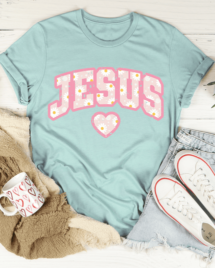 Jesus Floral T-Shirt-0