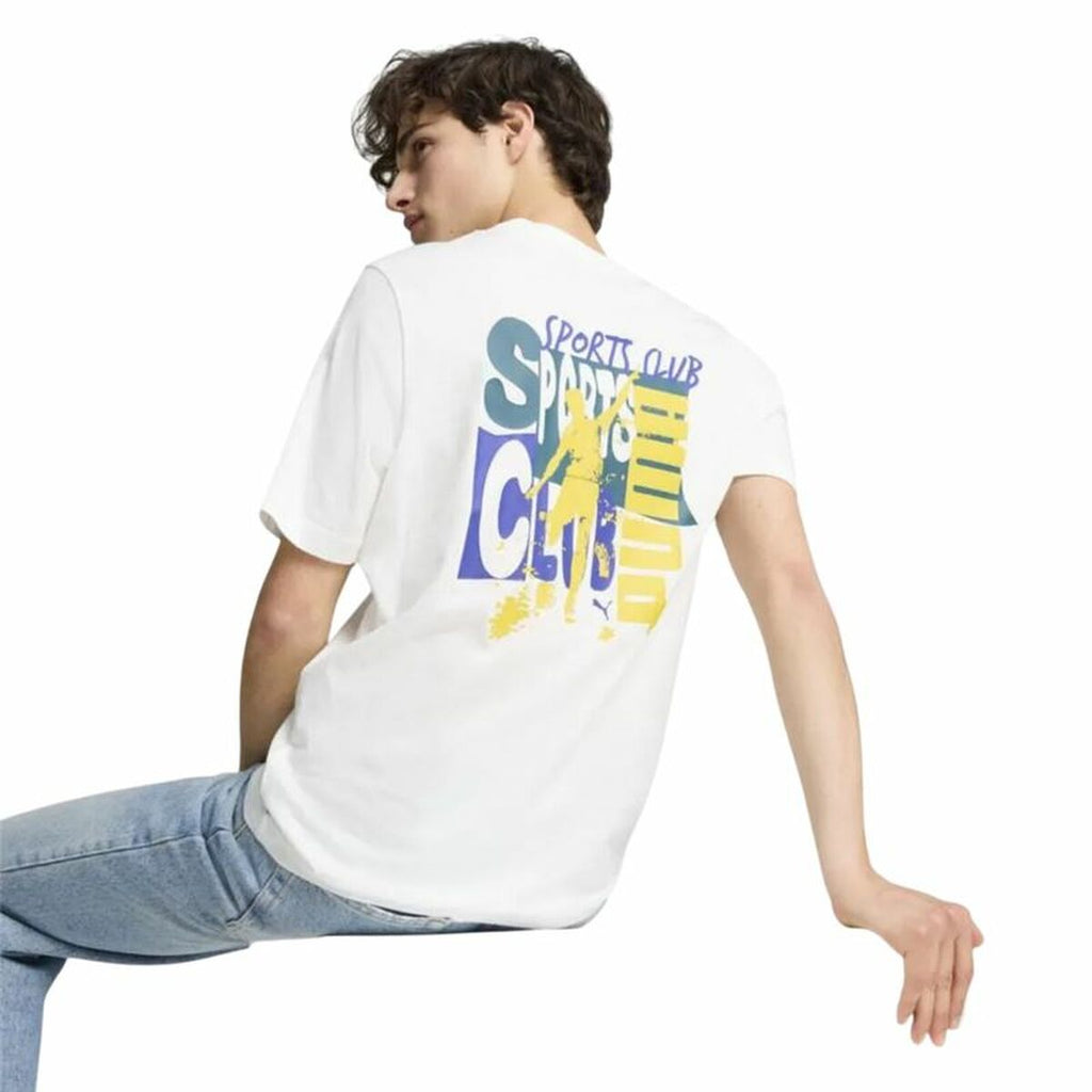 Men’s Short Sleeve T-Shirt Puma Graphics Puma Sports Club White-2
