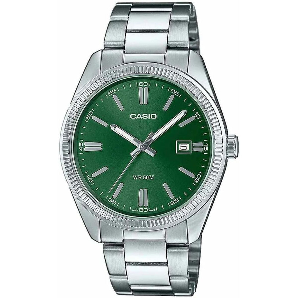 Men's Watch Casio Green Silver-0