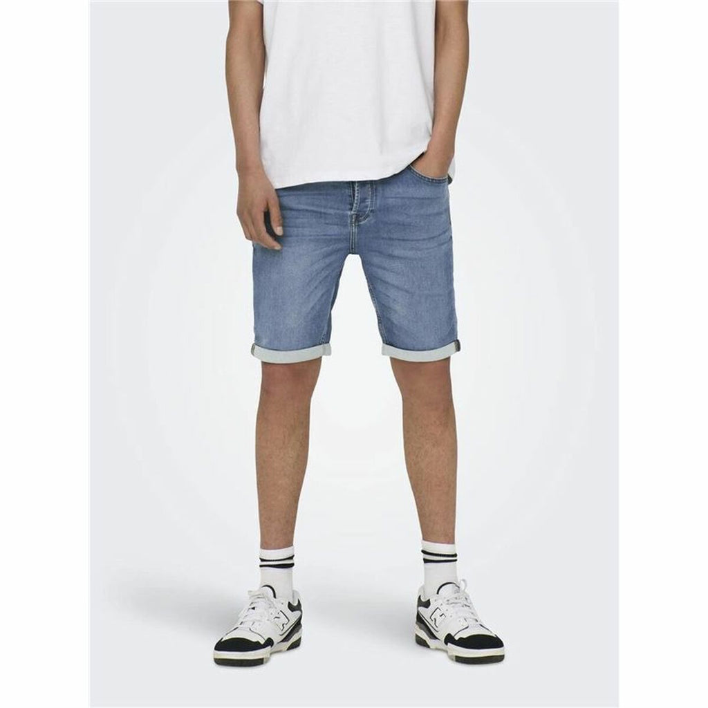 Men's Denim Shorts Only & Sons Onsply 8584 Blue Denim Blue-5
