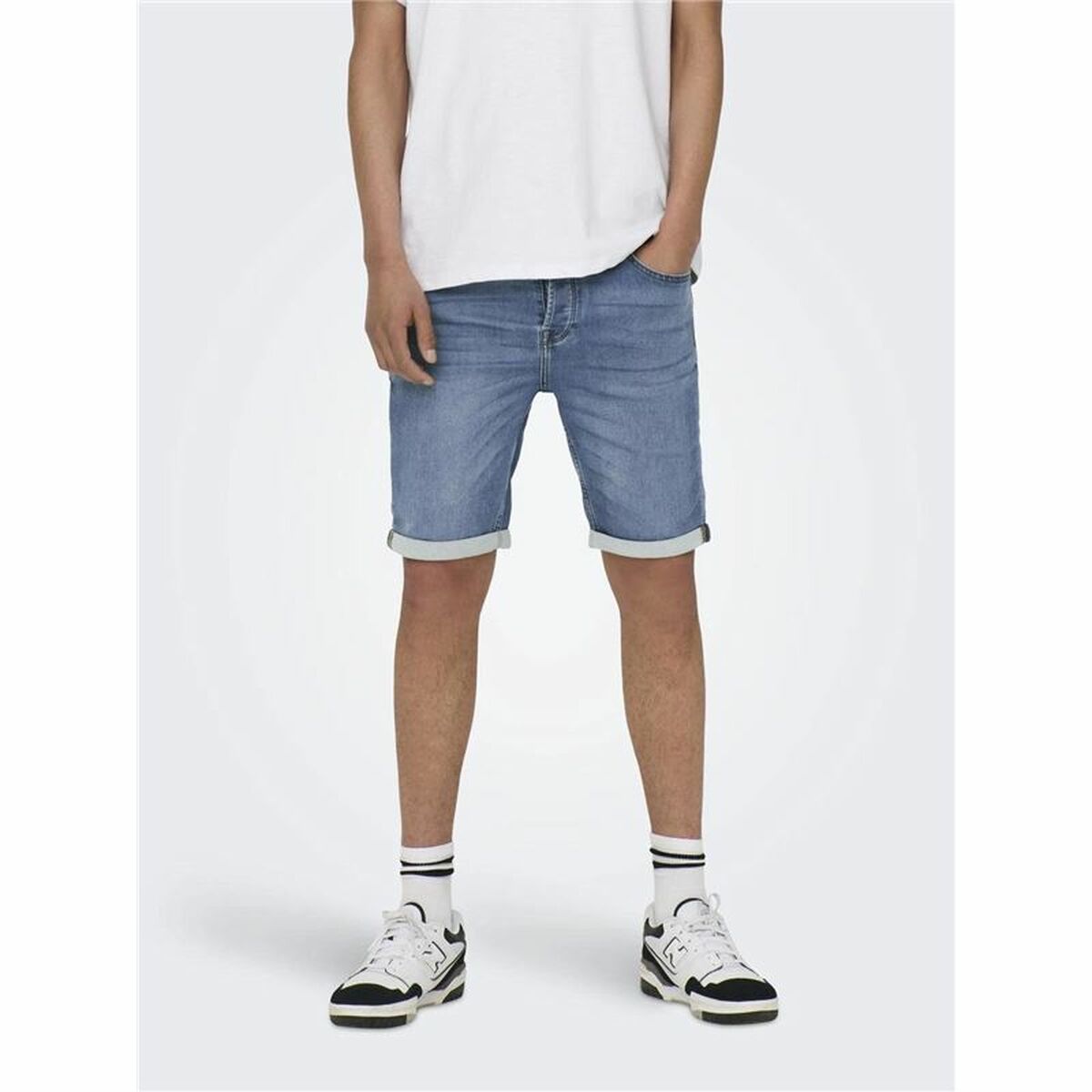 Men's Denim Shorts Only & Sons Onsply 8584 Blue Denim Blue-5