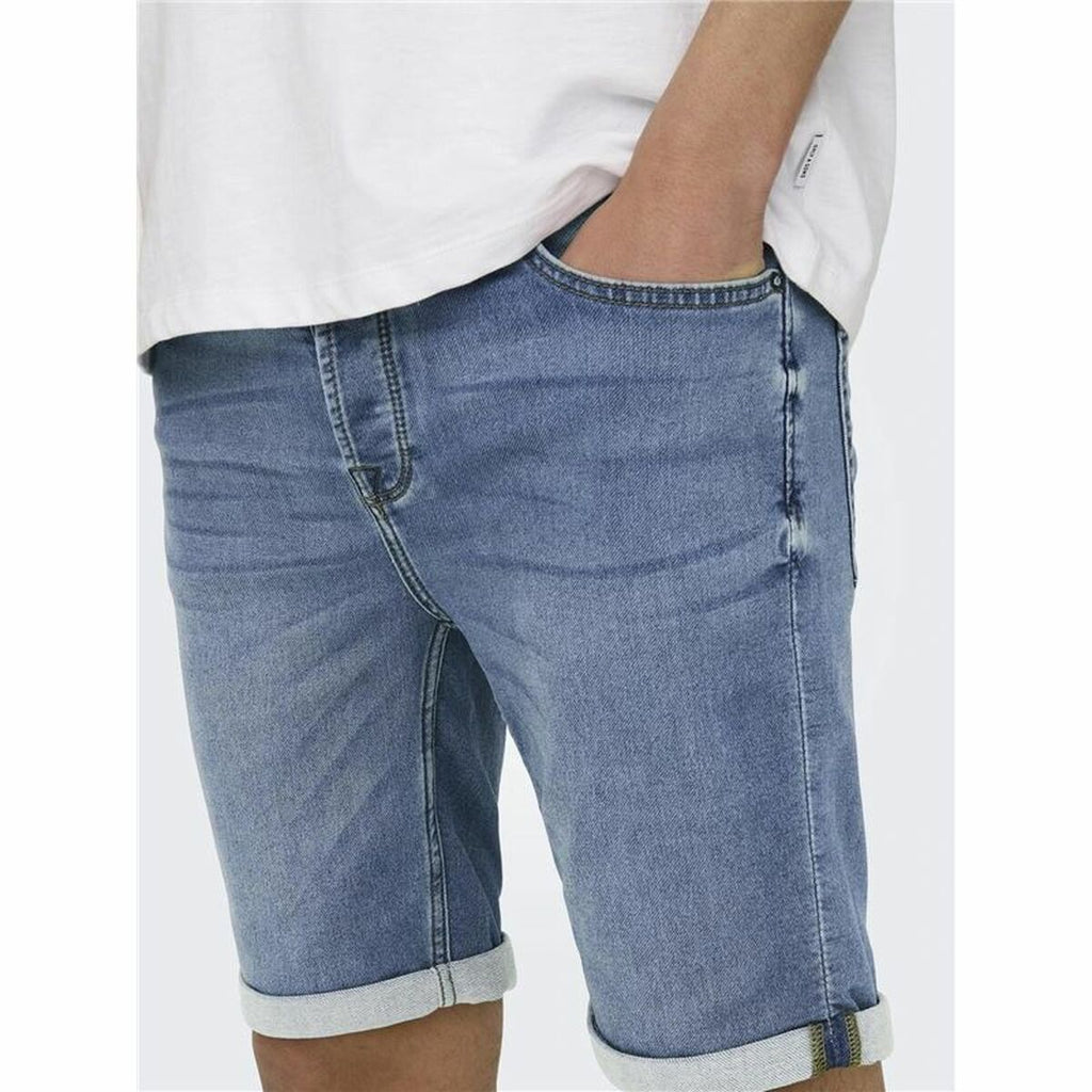 Men's Denim Shorts Only & Sons Onsply 8584 Blue Denim Blue-2