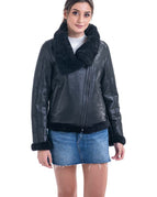 Black / S / Shearling Leather