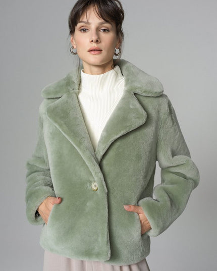 Mint Merino Sheepskin Fur Jacket-0