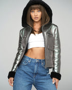 Silver / XS / Shearling Leather