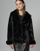 Black / XS / Genuine Mink Fur