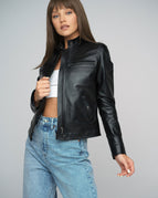 Black / XS / Genuine Lambskin Leather