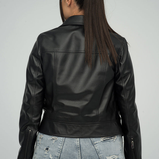 Black Genuine Sheepskin Jacket-1