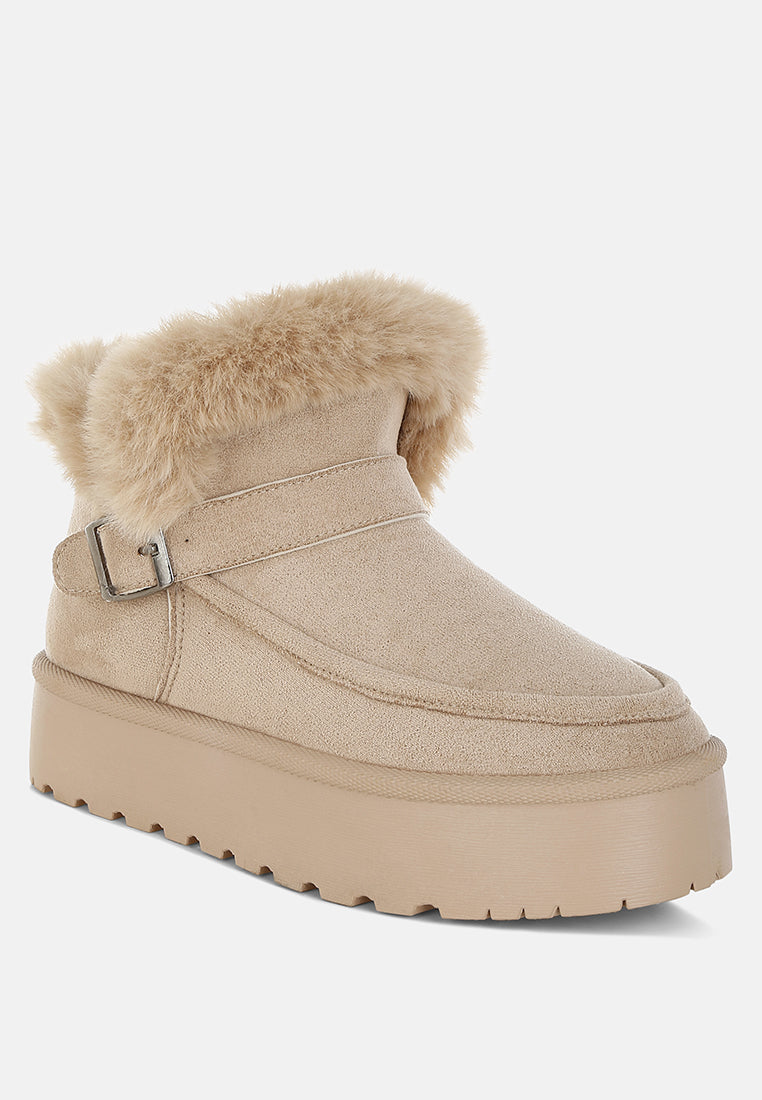Linka Pin Buckle Detail Snow Boots-1