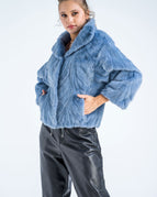 Blue / S / Genuine Mink Fur