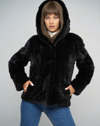 Black / XS / Genuine Mink Fur