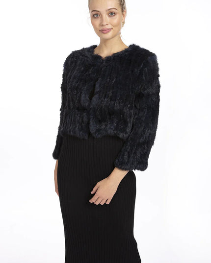 Blue Coney Fur Jacket-0