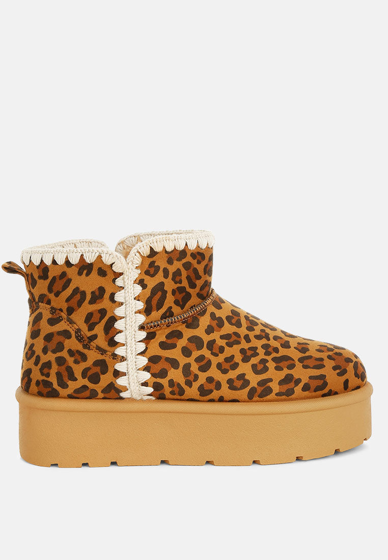 Rochas Leopard Print Snow Boots-0
