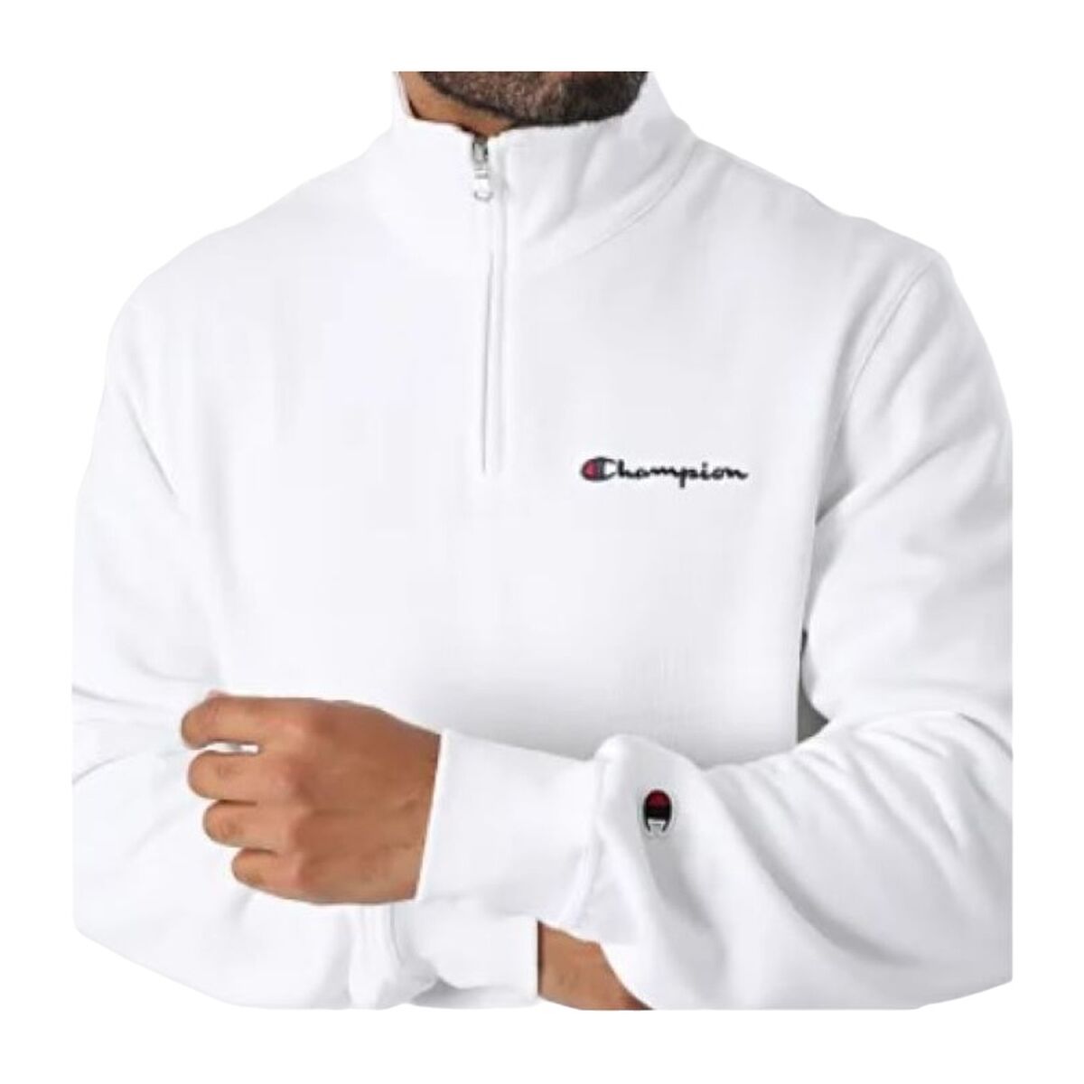 Men’s Sweatshirt without Hood Champion HALF ZIP SWEATSHIRT 220263 WHT White-0