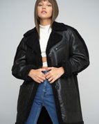 Black / XS / Shearling Leather