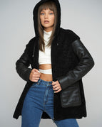 Black / S / Shearling Leather