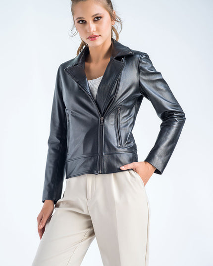 Black Genuine Classic Cut Leather Jacket-0