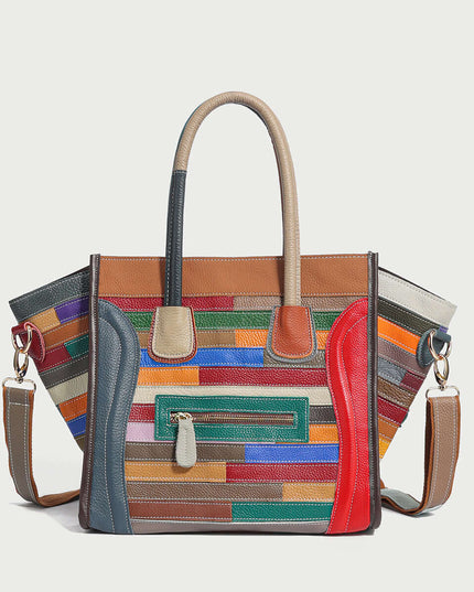 Abstract Linear Top Handle Bag-0