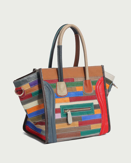 Abstract Linear Top Handle Bag-1