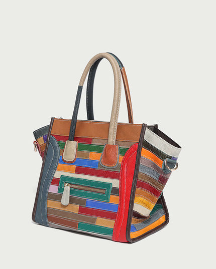 Abstract Linear Top Handle Bag-2