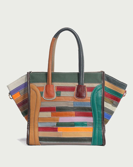 Abstract Linear Top Handle Bag-3