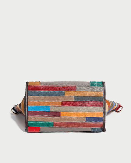 Abstract Linear Top Handle Bag-4