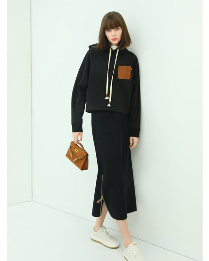 Airy Embossed Hooded Sweater-1