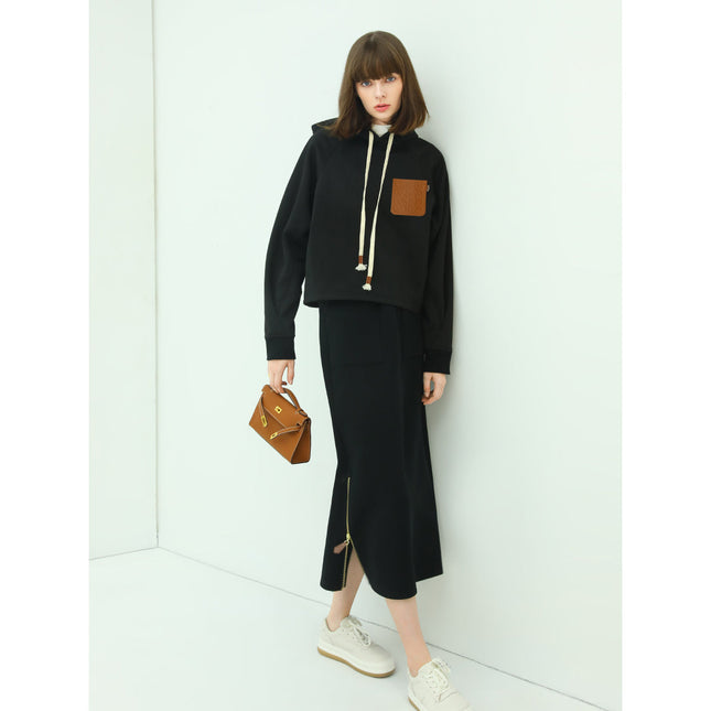 Airy Embossed Hooded Sweater-1