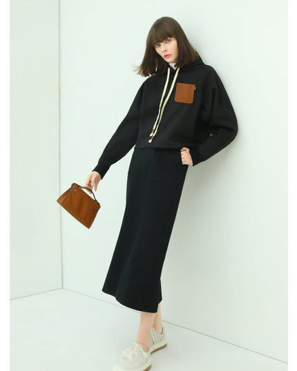 Airy Embossed Hooded Sweater-2