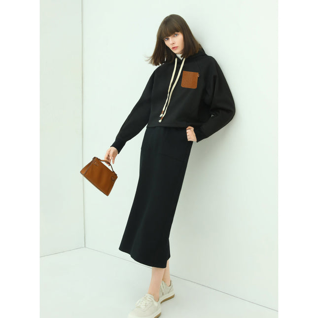 Airy Embossed Hooded Sweater-2