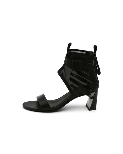 Open Toe Sandals with Wide Mesh Ankle Straps-0