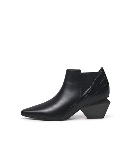 Artistic Patchwork Geometric Ankle Boots-5