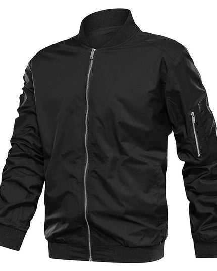 Autumn Men's Lightweight Bomber Jacket Coat Mens Spring Casual  Jackets Students Baseball Style Coats Outerwear Boys-2