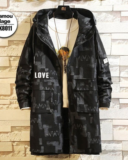 Autumn Oversized Long Trench Coat Men Black Hip Hop Military Loose Jacket Male Army Streetwear Japanese Windproof Casual Jackets-0