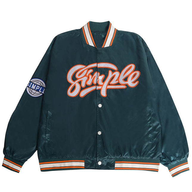 Baseball Jacket Men Letter Embroidery Patch Bomber Coats Autumn Oversized Vintage High Street Outwear Couple Streetwear-2