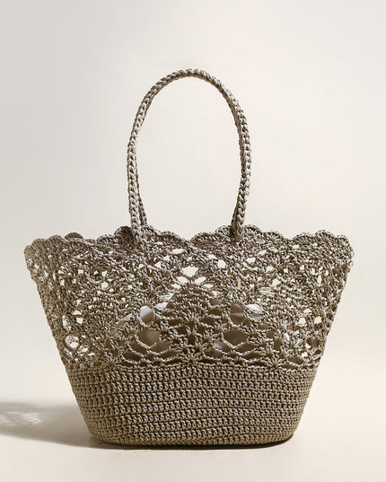 Beach Floral  Crochet Tote Bag-2