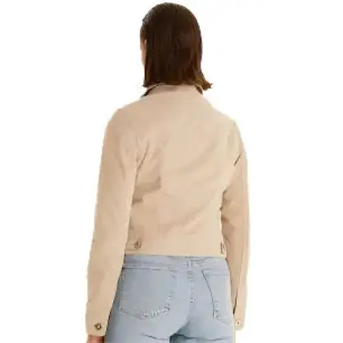 Women’s Beige Suede Western Jacket-1