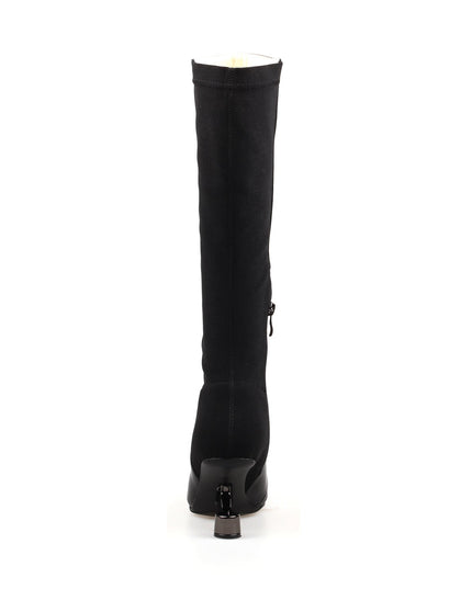 Black Knee-High Leather Boots-2