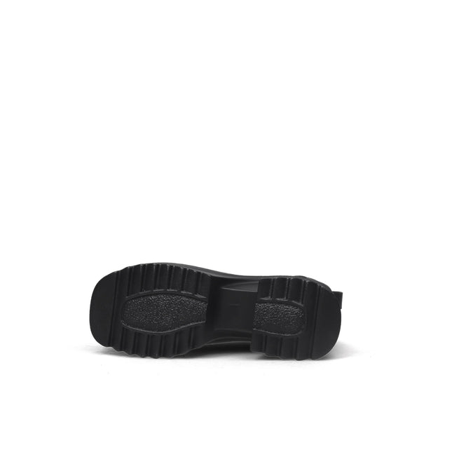 Black Leather Platform Ankle Boots-3