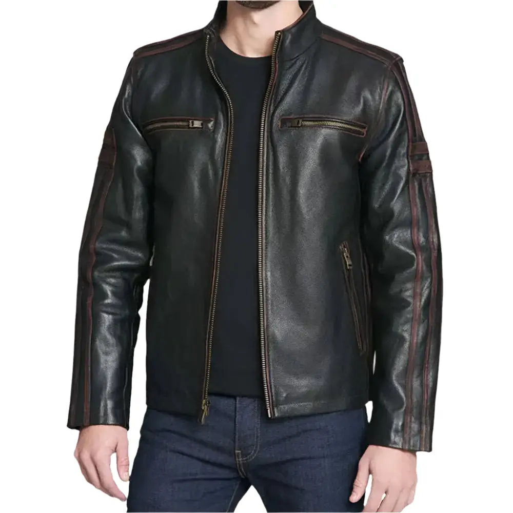 Black Rivet Leather Jacket-0