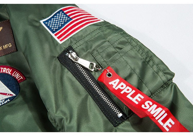 Bomber Men Badge Air Pilot MA-1 Men's Jacket Hip Hop Outwear-4