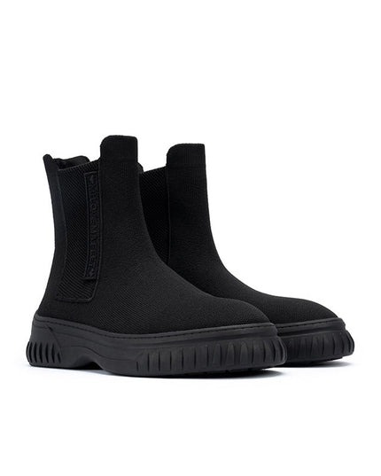 British Style Thick Soled Sporty Chelsea Ankle Boots-1