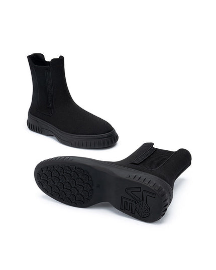 British Style Thick Soled Sporty Chelsea Ankle Boots-2