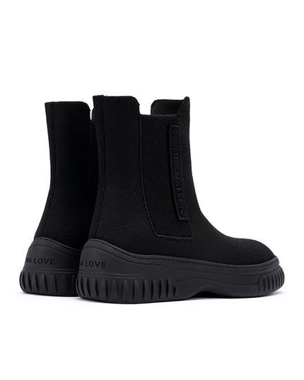 British Style Thick Soled Sporty Chelsea Ankle Boots-4
