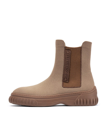 British Style Thick Soled Sporty Chelsea Ankle Boots-6