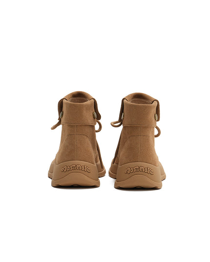 Brown Suede Leather Motorcycle Boots-2