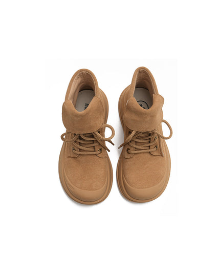 Brown Suede Leather Motorcycle Boots-4