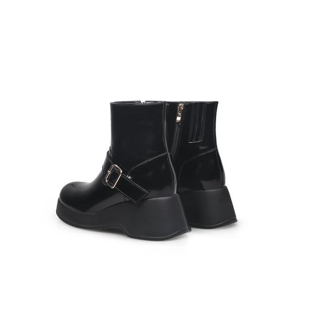 Buckled Mid-Calf Wellie Boots-3